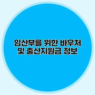 임산부를 위한 바우처 및 출산지원금 정보